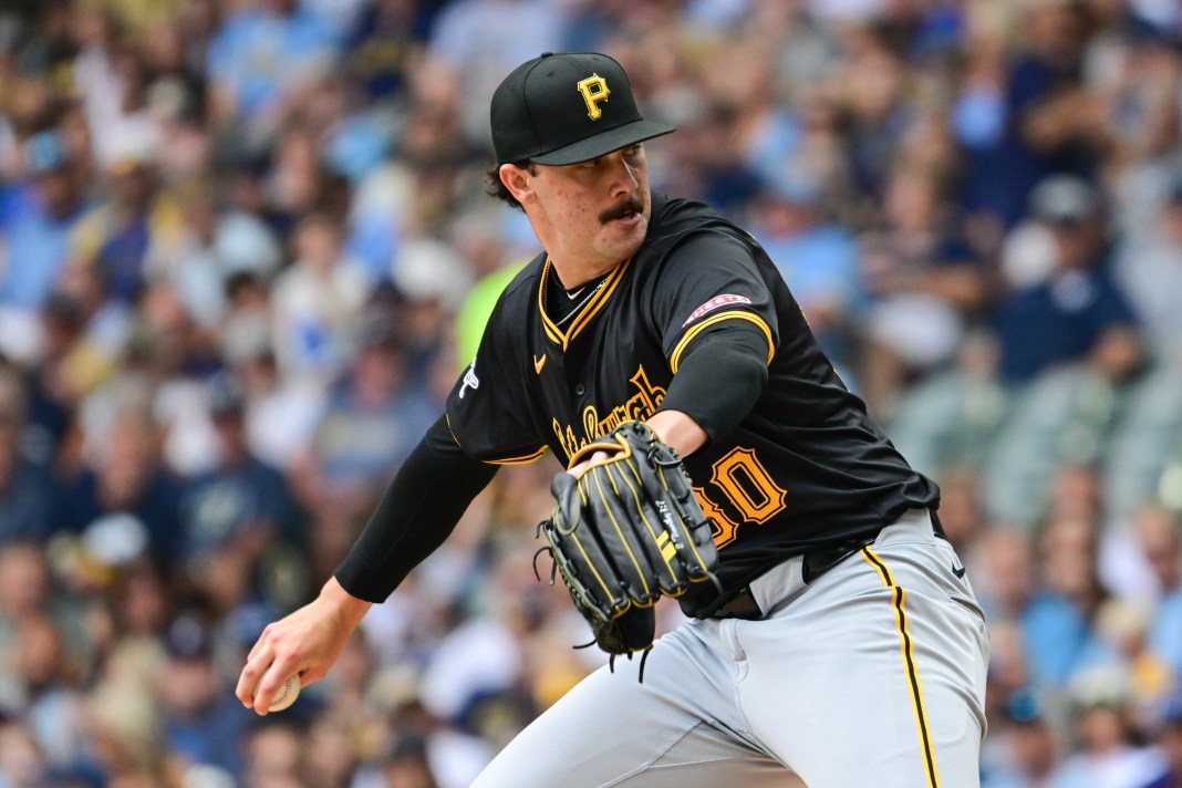 Pittsburgh Pirates starter Paul Skenes throws a pitch in his start against the Milwaukee Brewers.