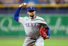 Best MLB Player Props Today (July 2, 2026): Picks & Predictions Texas Rangers starting pitcher Nathan Eovaldi (17) delivers a pitch during the first inning of the game against the Tampa Bay Rays at Tropicana Field in St. Petersburg, Florida, on April 3, 2024.