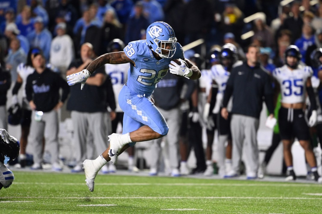 north carolina tar heels running back omarion hampton