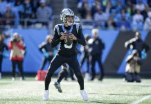 Lions vs. Panthers Predictions: Week 4 Sunday Night Football odds, picks, and player props Carolina Panthers quarterback Bryce Young (9) drops back to pass against the Tampa Bay Buccaneers during the first quarter at Bank of America Stadium on January 7, 2024.