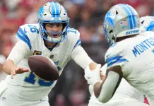 Week 11 NFL First Touchdown Scorer Bets jared goff and david montgomery detroit lions