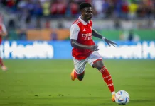 EPL Best Bets and Predictions October 18-19 Arsenal midfielder Bukayo Saka (7) runs with the ball during the first half against Chelsea at Camping World Stadium on July 23, 2022.