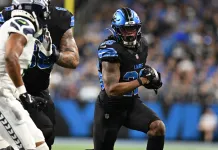 Week 10 NFL First Touchdown Scorer Bets Detroit Lions running back Jahmyr Gibbs (26) runs the ball against the Seattle Seahawks in the fourth quarter at Ford Field