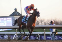 Keeneland Horse Racing Picks and Predictions for Friday, October 24 John Velazquez aboard Authentic (9) crosses the finish line after winning the Breeders' Cup Classic during the 37th Breeders Cup World Championship at Keeneland Race Track.