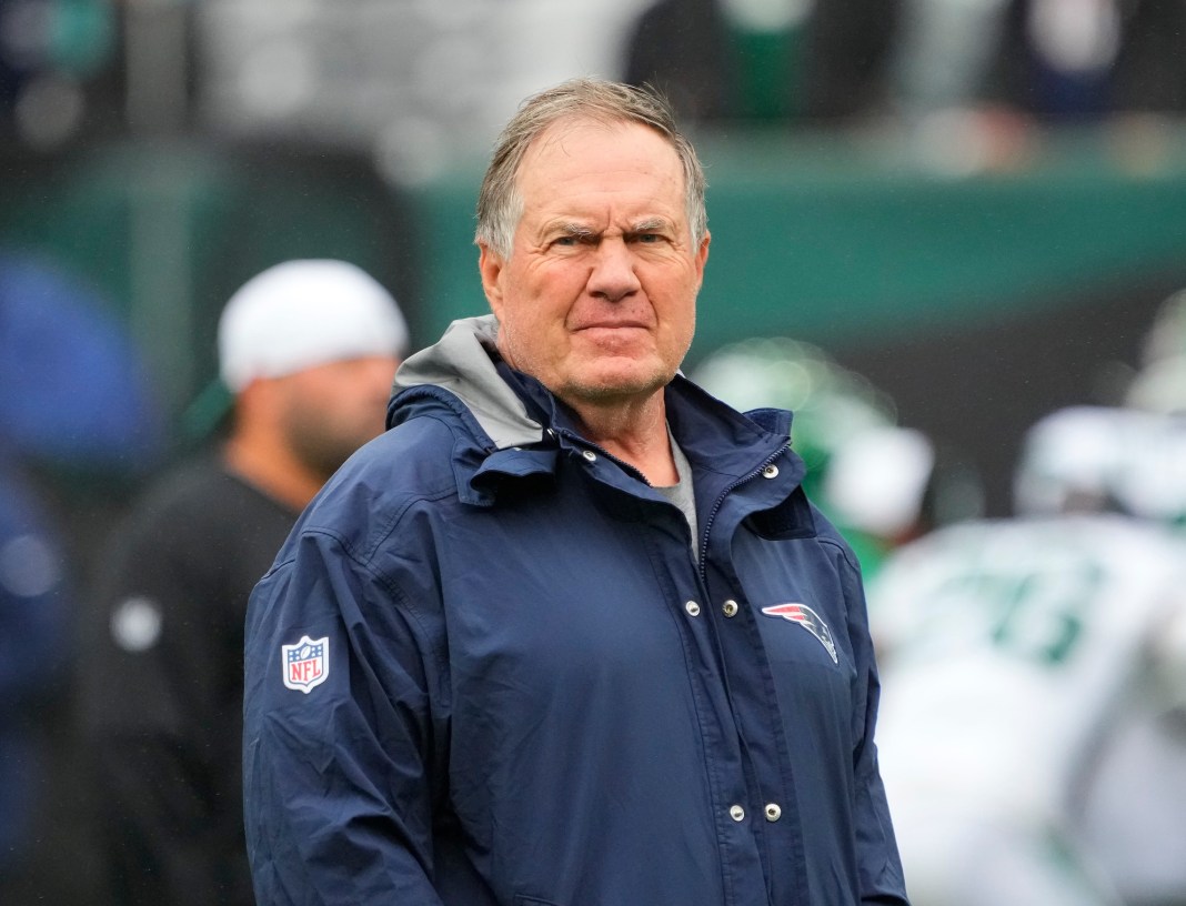 Patriots head coach Bill Belichick looks on during a game in the 2023 NFL season.