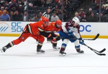 NHL Betting: Exploit Home/Road Splits for Profit Colorado Avalanche defenseman Samuel Girard skates with the puck against Anaheim Ducks defenseman Radko Gudas