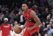 NBA Player Props Today: Top Picks for Wednesday, October 21 Raptors forward Scottie Barnes celebrates a big play against the Celtics during the 2024-25 NBA season.