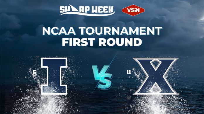 Illinois Fighting Illini take on the Xavier Musketeers in the 2025 NCAA tournament.