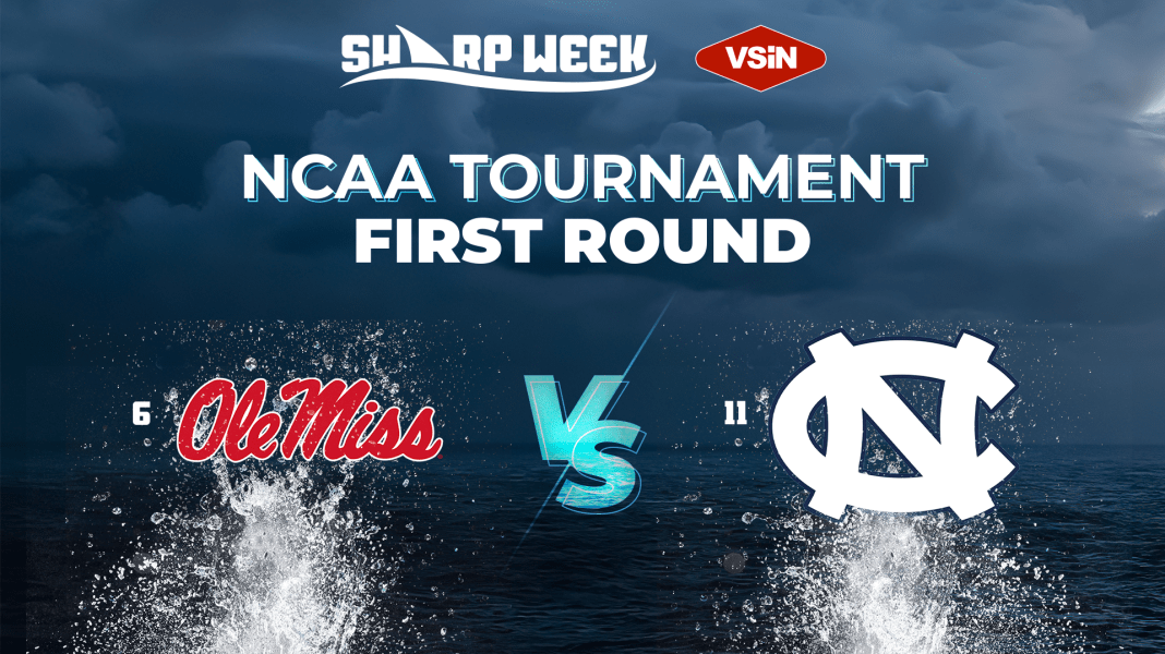 North Carolina Tar Heels vs. Ole Miss Rebels in the 2025 NCAA Tournament. March Madness.