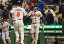 Best MLB Player Props Today (August 23, 2026): Picks & Predictions Atlanta Braves second baseman Ozzie Albies (1) slaps hands to congratulate outfielder Alex Verdugo (8) on his score during the ninth inning of the game against the Pittsburgh Pirates at PNC Park in Pittsburgh, Pennsylvania, on May 9, 2025.