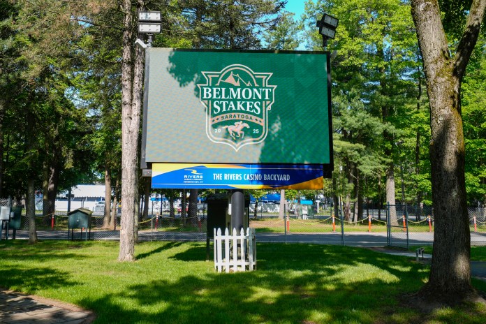 Belmont Stakes sign