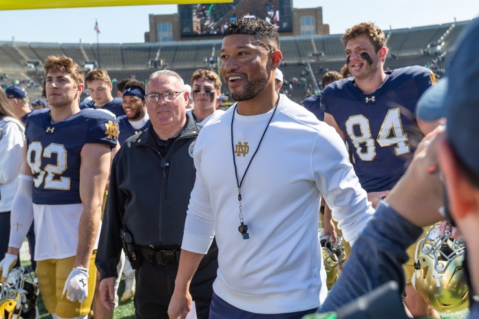 Notre Dame coach Marcus Freeman