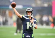 Breaking Down The Average Joe Contest NFL Picks Week 13 Seahawks quarterback Sam Darnold throws against the Saints during the 2025 NFL season.
