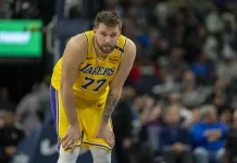 NBA Futures Watch: Luka Doncic injury hamstrings Lakers; MVP and Rookie of the Year updates Lakers superstar Luka Doncic looks on in the 2024-25 NBA Playoffs against the Timberwolves.