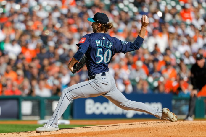 MLB: Playoffs-Seattle Mariners at Detroit Tigers mariners vs. blue jays bryce miller alcs game 1 prop bet