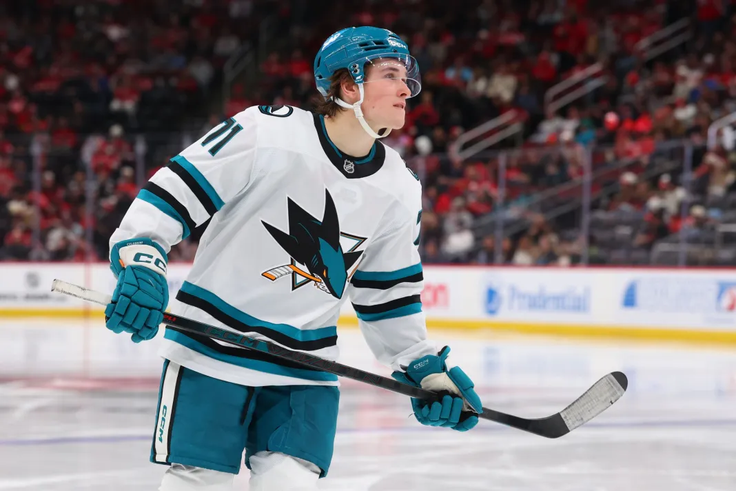 NHL: San Jose Sharks at New Jersey Devils Macklin Celebrini, San Jose Sharks, NHL