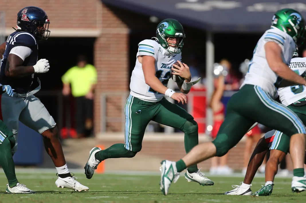 NCAA Football: Tulane at Mississippi Tulane QB Jake Retzlaff
