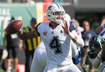 Cowboys vs. Raiders Predictions: Week 11 Monday Night Football odds, picks and player props Cowboys quarterback Dak Prescott looks to throw against the Giants during the 2025 NFL season.