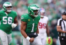 Eagles vs. Packers Predictions: Week 10 Monday Night Football odds, picks and player props Eagles star Jalen Hurts celebrates a big play against the Giants during the 2025 NFL season.
