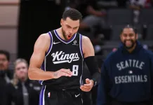NBA Picks & Predictions Today (Nov. 5): Best Bets on Sides & Totals Kings star Zach LaVine celebrates a bucket against the Lakers during the 2025-26 NBA season.