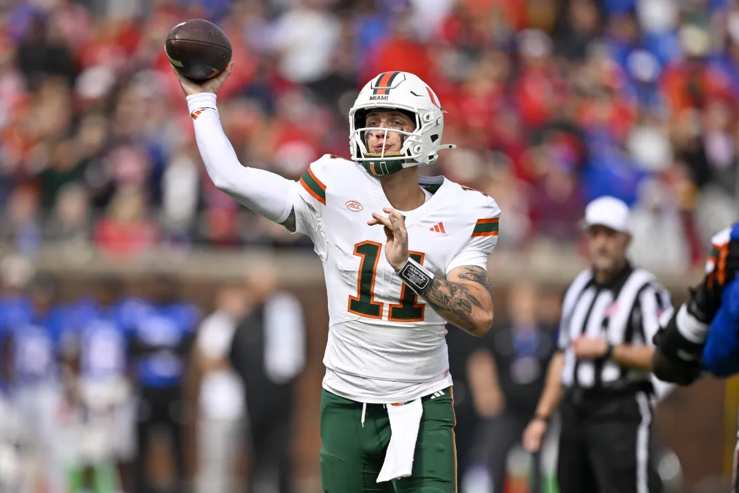 NCAA Football: Miami at Southern Methodist Carson Beck, Miami, college football