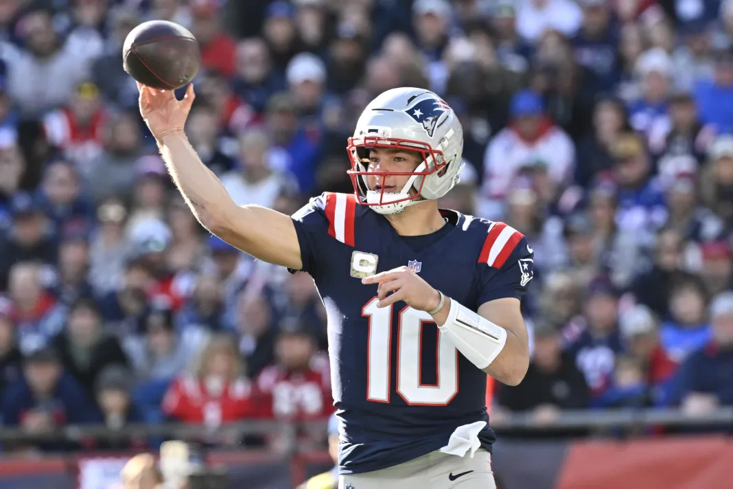 NFL: Atlanta Falcons at New England Patriots Patriots star Drake Maye throws a pass against the Falcons during the 2025 NFL season.