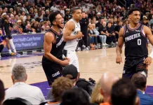 NBA Picks & Predictions Today (Nov. 6): Best Bets on Sides & Totals Suns star Devin Booker reacts to a play against the Spurs during the 2025-26 NBA season.