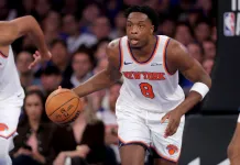 NBA Player Prop Picks Today: Top Prop Bets for Friday, November 14 Knicks forward OG Anunoby dribbles the ball up against the Timberwolves during the 2025-26 NBA season.