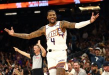 NBA Predictions Today: Best Bets and Player Props for Saturday, November 8 Suns guard Jalen Green celebrates a made shot against the Clippers during the 2025-26 NBA season.