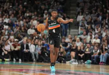 NBA Predictions Today: Best Bets and Player Props for Sunday, November 16 Spurs star De'Aaron Fox brings the ball up against the Warriors during the 2025-26 NBA season.