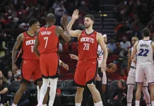 NBA Picks & Predictions Today (Nov. 19): Best Bets on Sides & Totals Rockets stars Kevin Durant and Alperen Sengun celebrate a play against the Magic during the 2025-26 NBA season.
