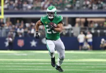 Bears vs. Eagles Predictions: Week 13 Black Friday odds, picks and player props Eagles star Saquon Barkley runs against the Cowboys during the 2025 NFL season.