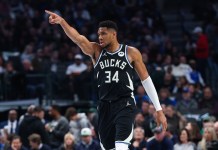 Giannis Antetokounmpo Next Team Odds: Knicks, Spurs, Heat Among Favorites To Land Disgruntled Bucks Superstar Bucks superstar Giannis Antetokounmpo points against the Mavericks during the 2025-26 NBA season.