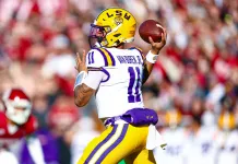 LSU vs. Houston – Texas Bowl Prediction December 27, 2025 LSU quarterback Michael Van Buren looks to pass against Oklahoma during the 2025 college football season.