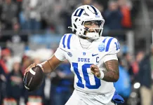 Arizona State vs. Duke Sun Bowl Prediction December 31, 2025 Duke quarterback Darian Mensah throws a pass against Virginia in the 2025 ACC Championship Game.