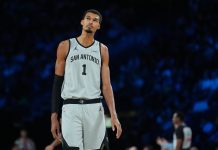 Spurs vs. Knicks Predictions: Emirates NBA Cup odds, picks and player props Spurs superstar Victor Wembanyama walks in a meeting with the Thunder during the 2025-26 NBA season.