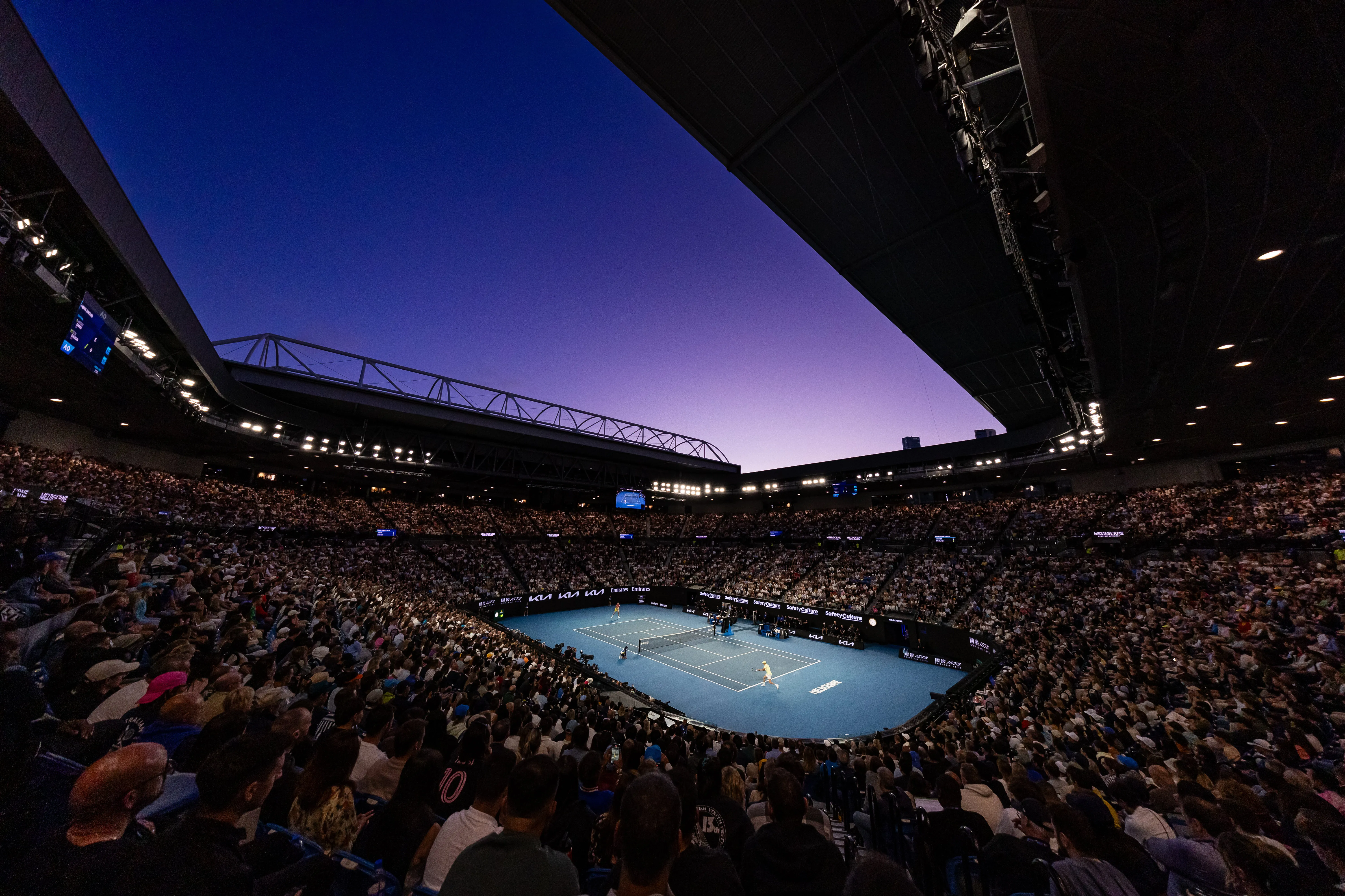 Rod Laver Arena at the Australian Open during an evening match