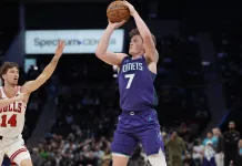 NBA Picks & Predictions Today (Jan. 8): Best Bets on Sides & Totals Hornets rookie Kon Knueppel takes a shot against the Bulls during the 2025-26 NBA season.