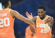 2025-26 NBA Eastern Conference Odds: Why the Cavaliers are the best bet to win the East Cavaliers star Donovan Mitchell celebrates with Jaylon Tyson against the Magic during the 2025-26 NBA season.