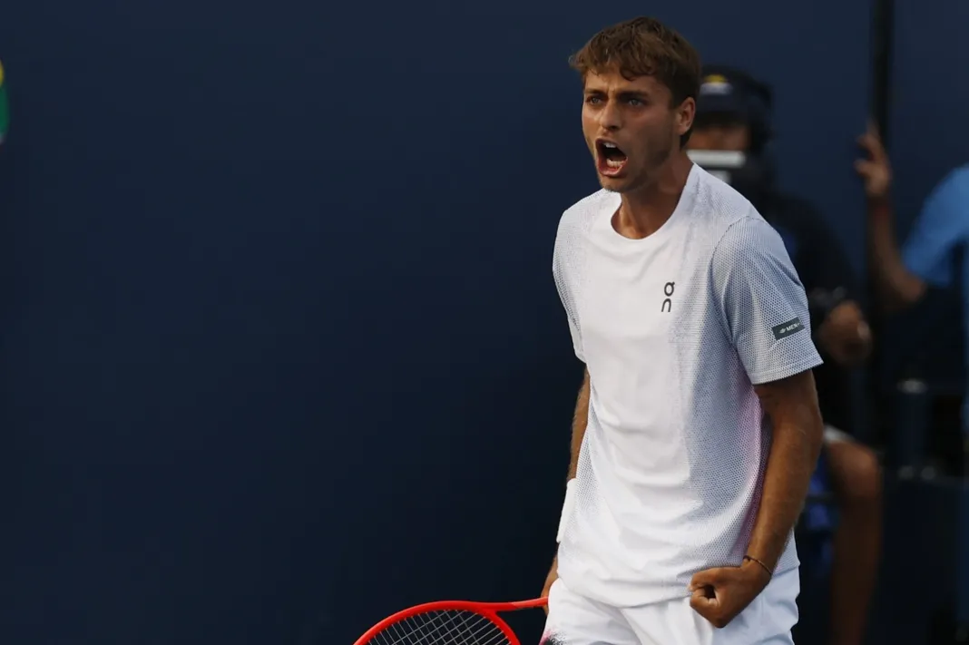 Tennis: US Open Flavio Cobolli celebrates a point at the 2025 US Open.