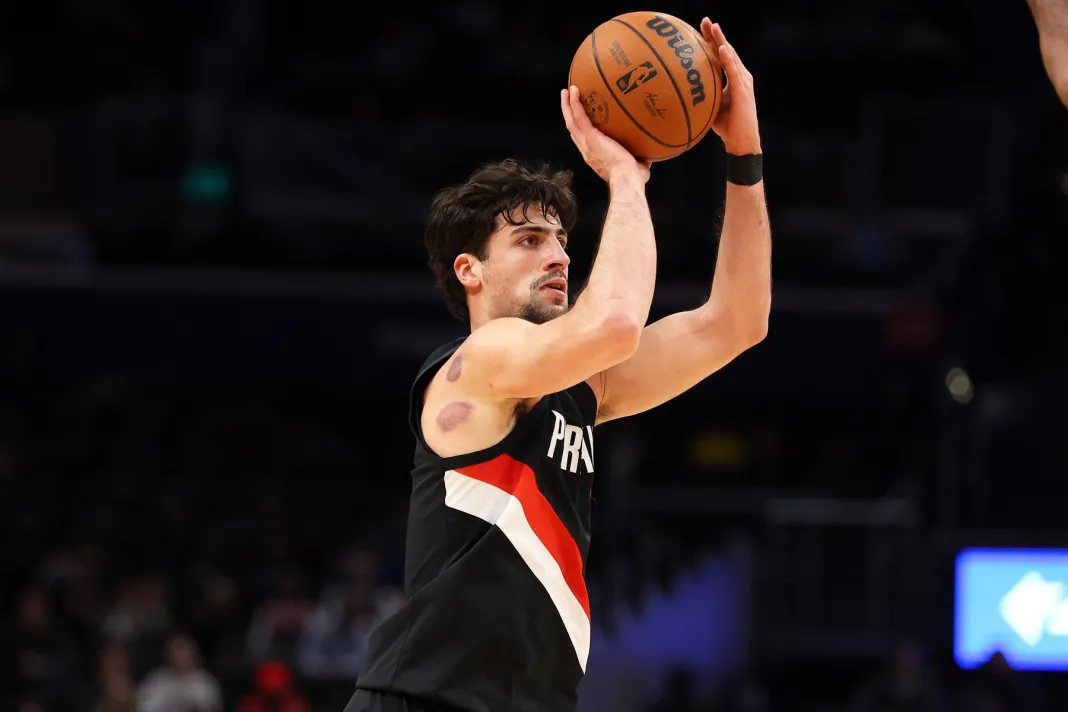 NBA: Portland Trail Blazers at Washington Wizards Blazers All-Star Deni Avdija takes a jumper against the Wizards during the 2025-26 NBA season.