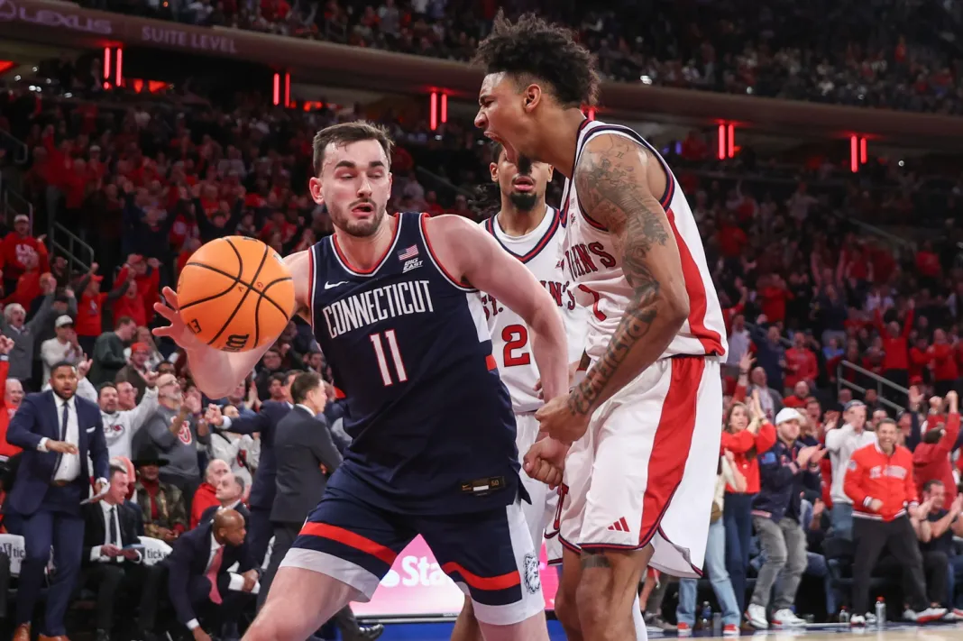 NCAA Basketball: Connecticut at St. John st. john's vs uconn college basketball prediction february 25