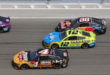 NASCAR Autotrader 400 Predictions: Top 5 Picks and Best Long Shots NASCAR drivers Noah Gragson, Ryan Blaney Shane Van Gisbergen on the track