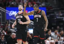 NBA Predictions Today: Best Bets and Player Props for Saturday, February 28 Rocket stars Kevin Durant and Alperen Sengun react to a play against the Kings during the 2025-26 NBA season.