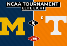 Elite Eight Picks: Michigan vs. Tennessee Prediction & Preview Michigan vs. Tennessee in Elite Eight of 2026 NCAA Tournament. March Madness.