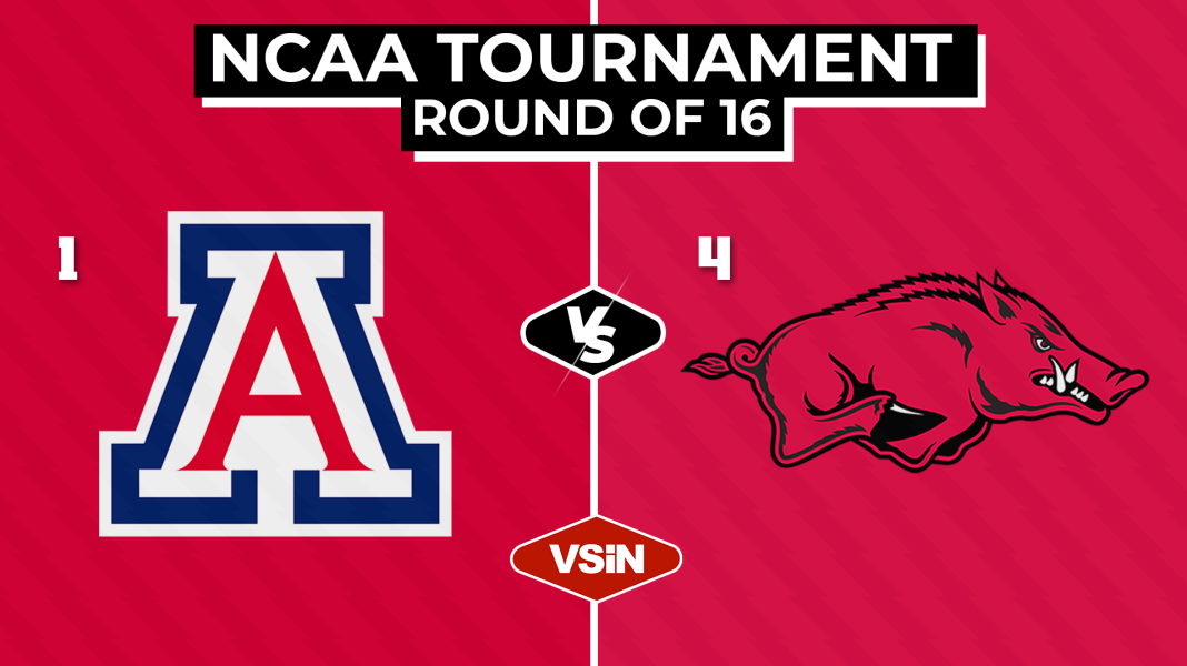 Round of 16 Arizona v Arkansas arizona vs. arkansas prediction sweet 16 preview march madness picks