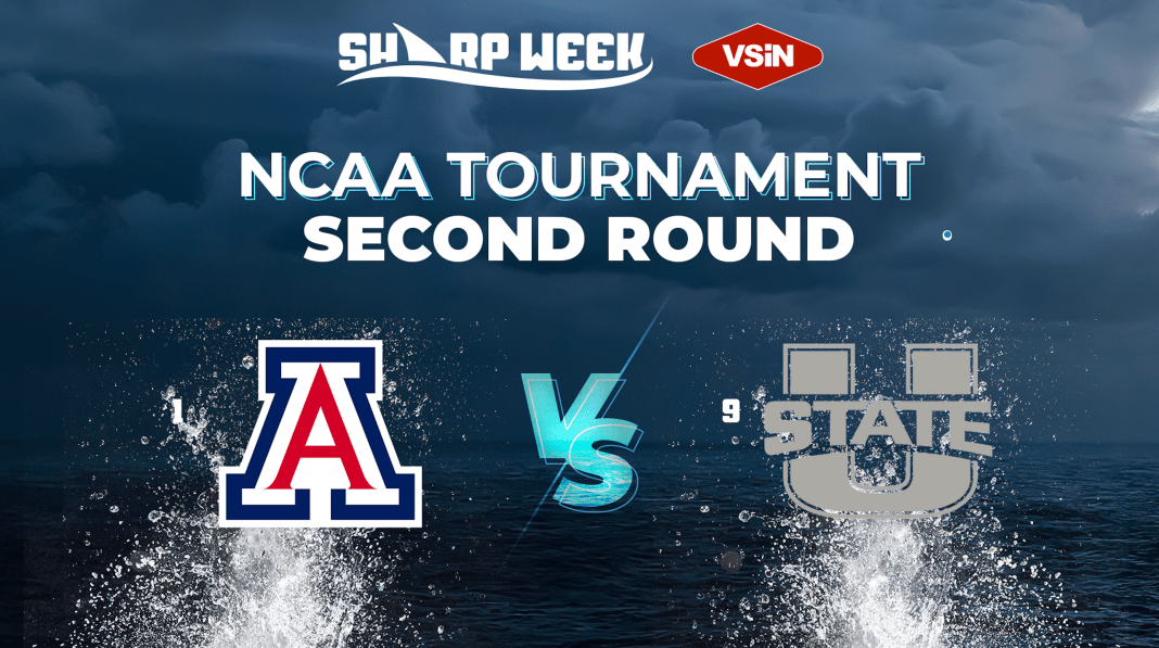 Arizona vs. Utah State in second round of 2026 NCAA Tournament. March Madness.