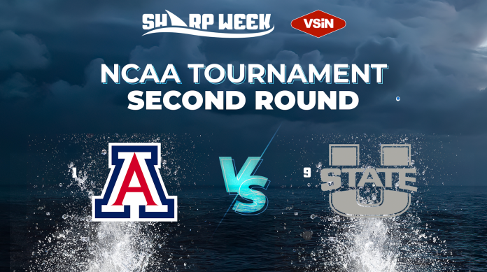 Arizona vs. Utah State in second round of 2026 NCAA Tournament. March Madness.