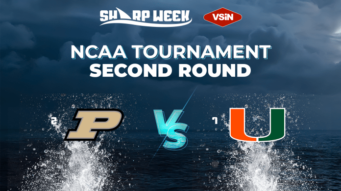 Purdue vs. Miami in second round of 2026 NCAA Tournament. March Madness.