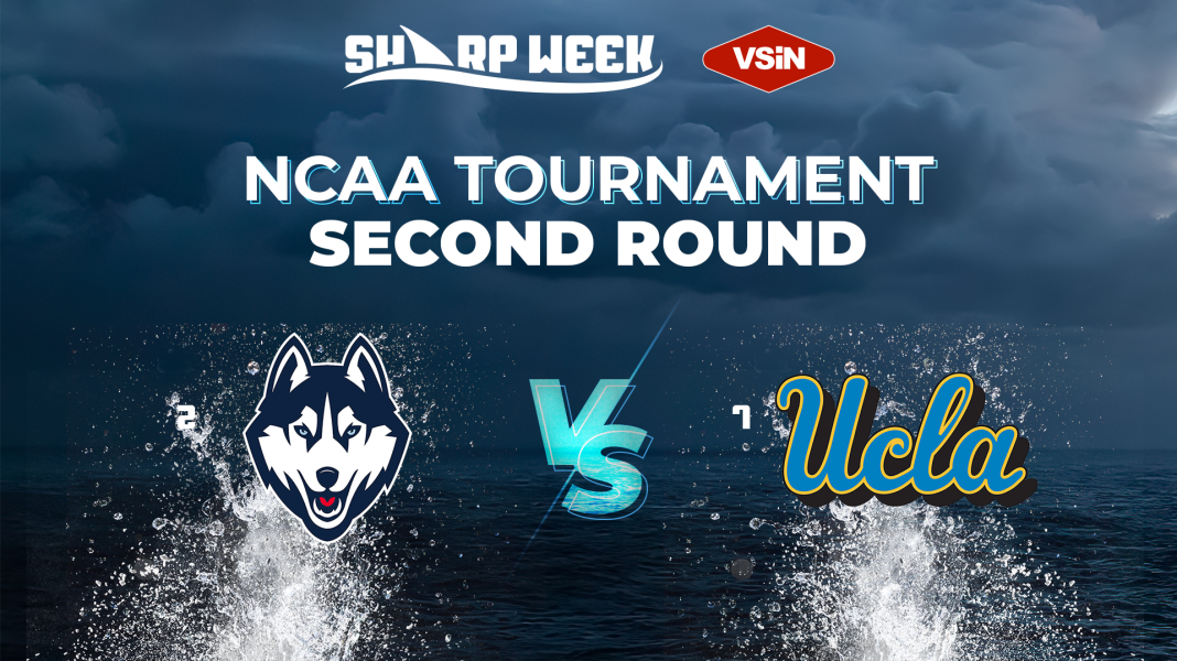 Second Round UConn v UCLA UConn vs. UCLA in second round of 2026 NCAA Tournament. March Madness.